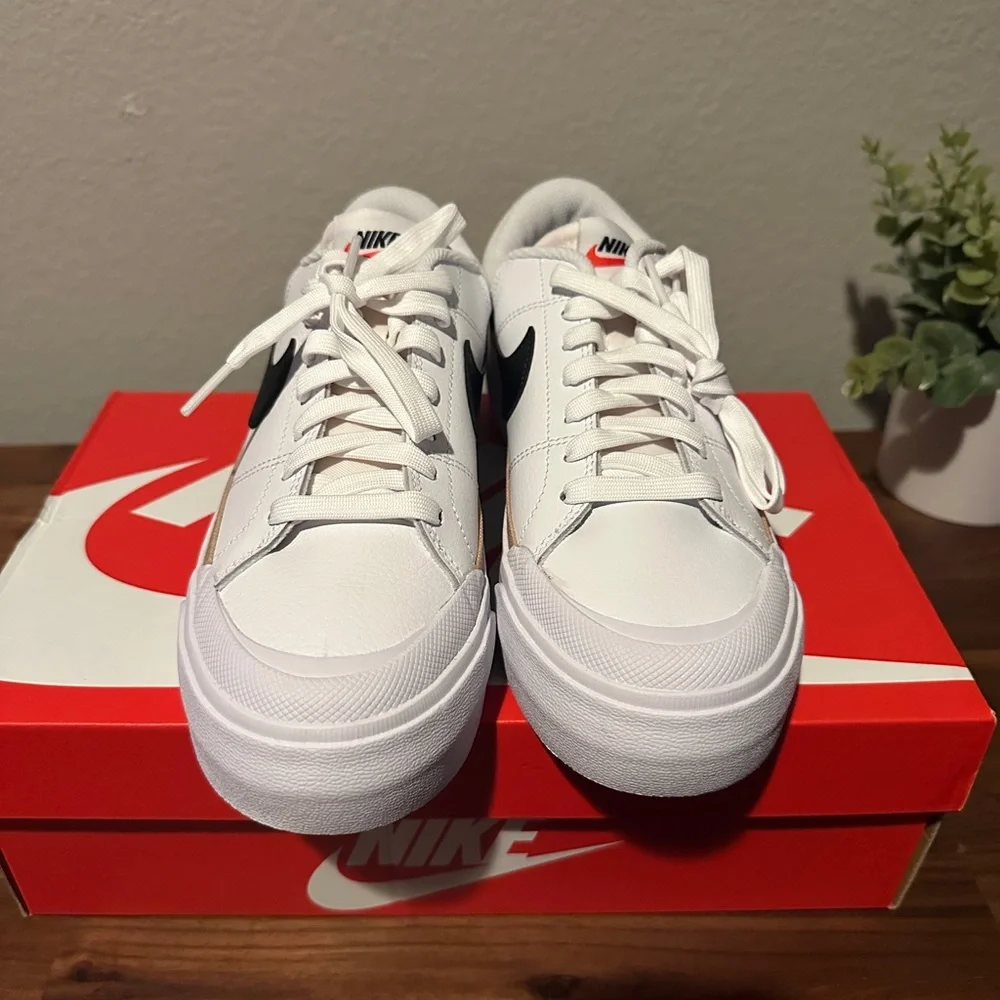 Nike Court Legacy Lift White Black Orange - Picture 4 of 8